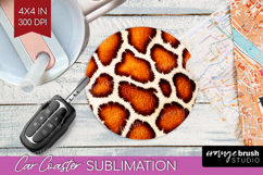 Animal Print Car Coaster - Animal Skin Coaster PNG Product Image 1