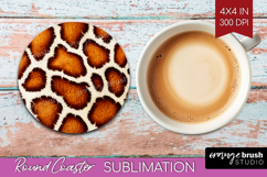 Animal Print Round Coaster - Animal Skin Coaster PNG Product Image 1