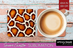Animal Print Square Coaster - Animal Skin Coaster PNG Product Image 1