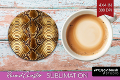 Animal Print Round Coaster - Animal Skin Coaster PNG Product Image 1
