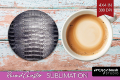 Animal Print Round Coaster - Animal Skin Coaster PNG Product Image 1