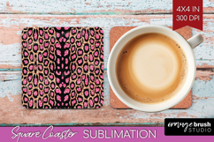 Animal Print Square Coaster - Animal Skin Coaster PNG Product Image 1