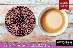 Animal Print Round Coaster - Animal Skin Coaster PNG Product Image 1
