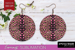 Animal Print Round Earrings - Animal Skin PNG Sublimation Product Image 1