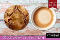 Animal Print Round Coaster - Animal Skin Coaster PNG Product Image 1