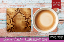 Animal Print Square Coaster - Animal Skin Coaster PNG Product Image 1