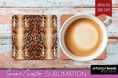 Animal Print Square Coaster - Animal Skin Coaster PNG Product Image 1