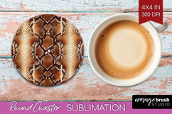 Animal Print Round Coaster - Animal Skin Coaster PNG Product Image 1