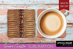 Animal Print Square Coaster - Animal Skin Coaster PNG Product Image 1
