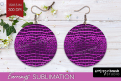 Animal Print Round Earrings - Animal Skin PNG Sublimation Product Image 1