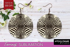 Animal Print Round Earrings - Animal Skin PNG Sublimation Product Image 1