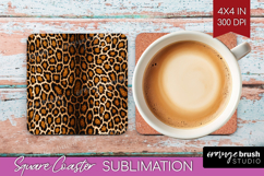 Animal Print Square Coaster - Animal Skin Coaster PNG Product Image 1