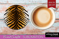 Animal Print Round Coaster - Animal Skin Coaster PNG Product Image 1