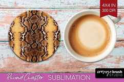 Animal Print Round Coaster - Animal Skin Coaster PNG Product Image 1