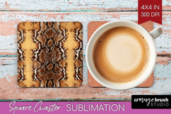 Animal Print Square Coaster - Animal Skin Coaster PNG Product Image 1