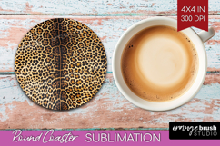 Animal Print Round Coaster - Animal Skin Coaster PNG Product Image 1