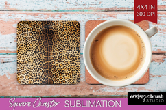 Animal Print Square Coaster - Animal Skin Coaster PNG Product Image 1