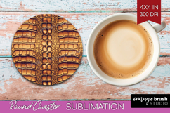 Animal Print Round Coaster - Animal Skin Coaster PNG Product Image 1