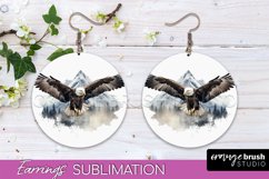 Wild Animals Round Earring Sublimation, Wildlife Earring PNG Product Image 1