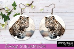 Wild Animals Round Earring Sublimation, Wildlife Earring PNG Product Image 1