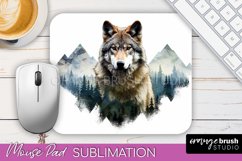 Wild Animals Mouse Pad, Mountain Mousepad Sublimation Product Image 1