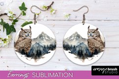 Wild Animals Round Earring Sublimation, Wildlife Earring PNG Product Image 1