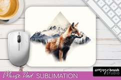 Wild Animals Mouse Pad, Mountain Mousepad Sublimation Product Image 1