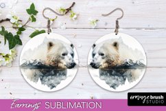 Wild Animals Round Earring Sublimation, Wildlife Earring PNG Product Image 1