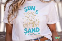 Two-Tone Summer Beach Doodles SVG PNG Product Image 4