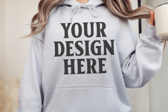 White Gildan 18500 Hoodie Sweatshirt Mockup, Unisex Hoodie Product Image 1