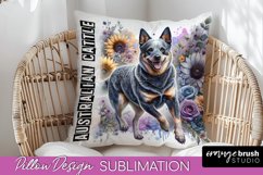 Dog Pillow Cover - Dog Mom Floral Pillow Sublimation Product Image 1
