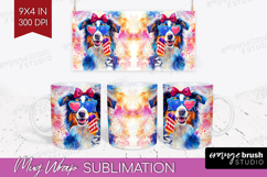Australian Shepherd Dog Mug Wrap 4th Of July Mug PNG Product Image 1