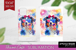 Australian Shepherd Dog Phone Case PNG 4th Of July Case PNG Product Image 1