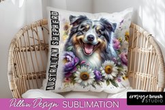 Dog Pillow Cover - Dog Mom Floral Pillow Sublimation Product Image 1