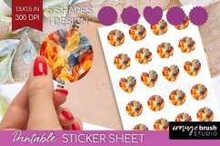 Autumn Forest Round Sticker - Fall Printable Sticker Sheet Product Image 1
