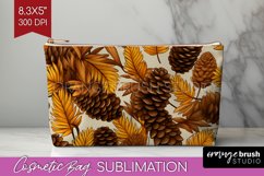 Autumn Forest Cosmetic Bag - Fall Makeup Bag PNG Sublimation Product Image 1
