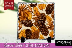 Autumn Forest Slate PNG - Fall Square Slate Sublimation Product Image 1