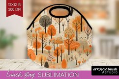 Autumn Forest Lunch Bag - Fall Lunch Bug PNG Sublimation Product Image 1