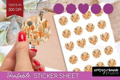 Autumn Forest Round Sticker - Fall Printable Sticker Sheet Product Image 1