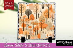 Autumn Forest Slate PNG - Fall Square Slate Sublimation Product Image 1