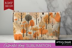 Autumn Forest Cosmetic Bag - Fall Makeup Bag PNG Sublimation Product Image 1