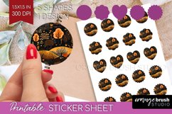Autumn Forest Round Sticker - Fall Printable Sticker Sheet Product Image 1
