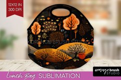 Autumn Forest Lunch Bag - Fall Lunch Bug PNG Sublimation Product Image 1