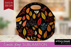 Autumn Forest Lunch Bag - Fall Lunch Bug PNG Sublimation Product Image 1