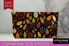 Autumn Forest Cosmetic Bag - Fall Makeup Bag PNG Sublimation Product Image 1