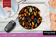Autumn Forest Car Coaster - Fall Coaster PNG Sublimation Product Image 1