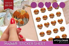 Autumn Forest Round Sticker - Fall Printable Sticker Sheet Product Image 1