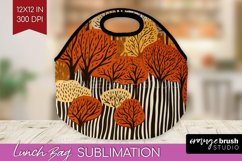 Autumn Forest Lunch Bag - Fall Lunch Bug PNG Sublimation Product Image 1