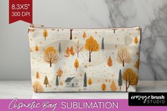 Autumn Forest Cosmetic Bag - Fall Makeup Bag PNG Sublimation Product Image 1