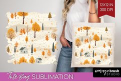 Autumn Forest Tote Bag - Fall Tote Bag PNG Sublimation Product Image 1
